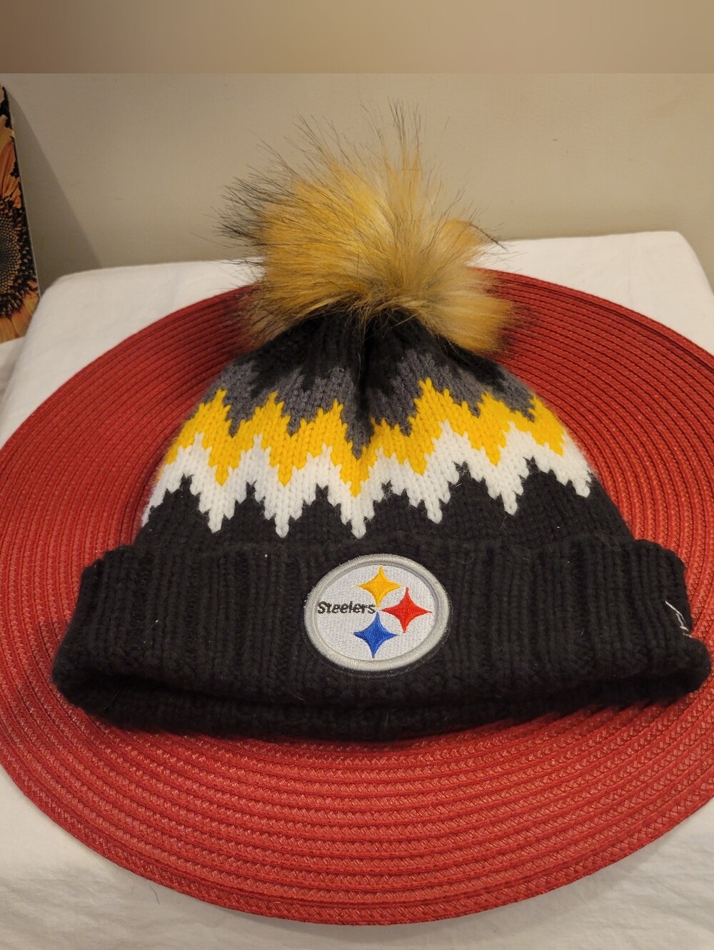 🏈EUC~NFL~ Pittsburgh Steelers Knit Pom Beanie